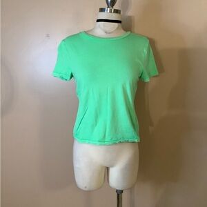 Target Universal Threads Neon Green Babydoll Short Sleeve T Shirt XS 100% Cotton